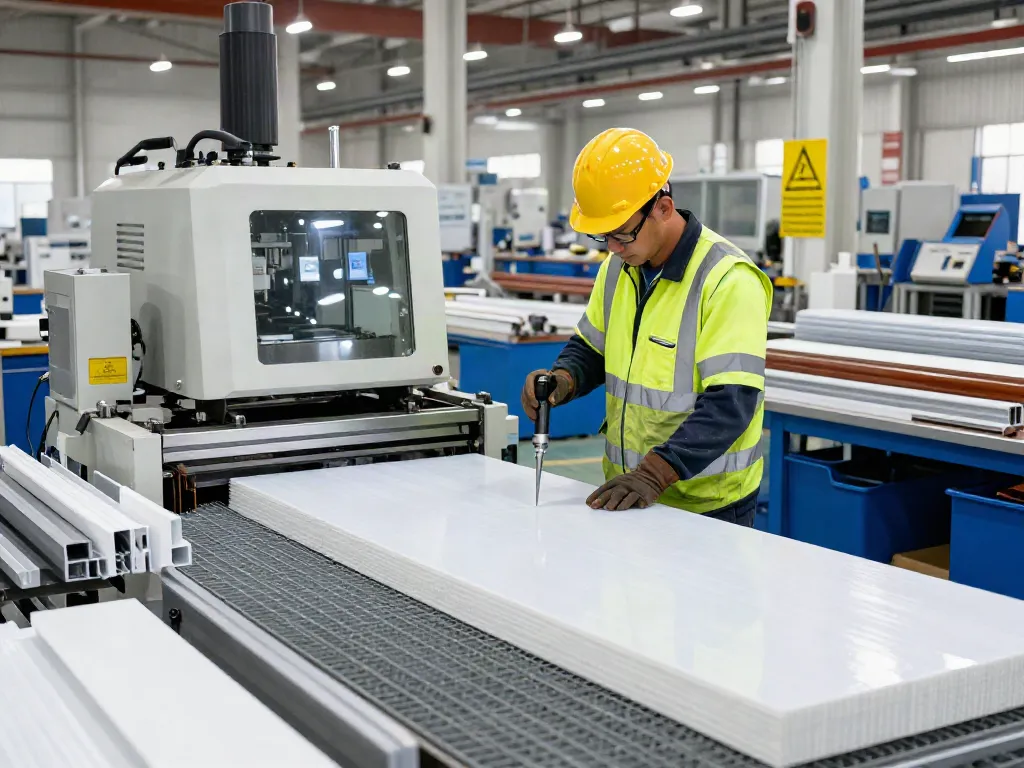 GRP Manufacturer working diligently in a modern manufacturing facility showcasing high-quality GRP products and equipment.